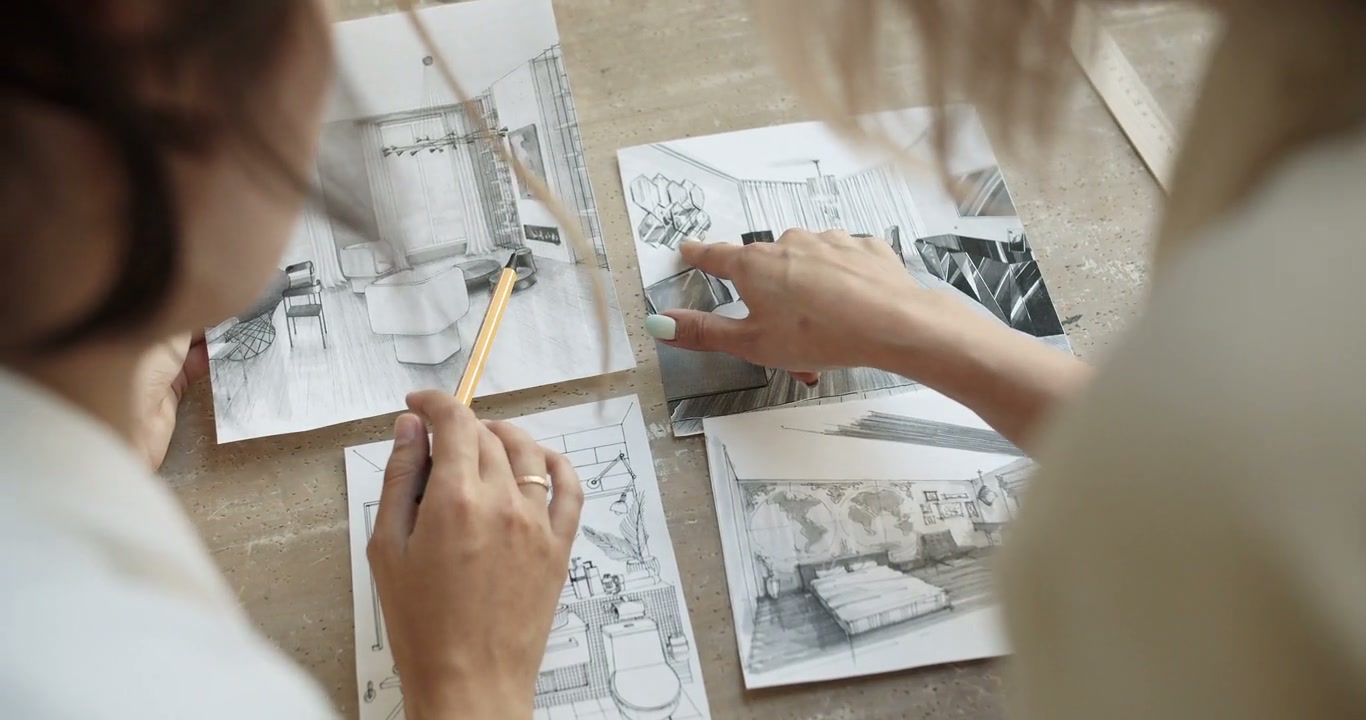 Creative team working on design concepts